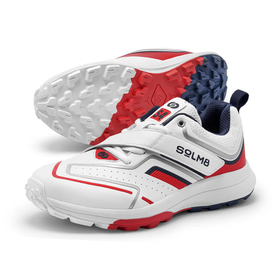 SOLM8 S4 RED NAVY CRICKET SHOES