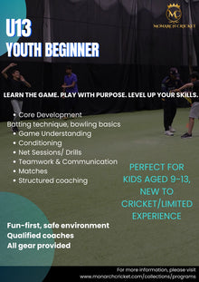  YOUTH BEGINNER CRICKET PROGRAM MAY - JUNE 2025 ( MAY 2- JUN 27)