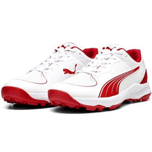  PUMA  FH 24 Rubber Cricket Shoes- WHITE/RED
