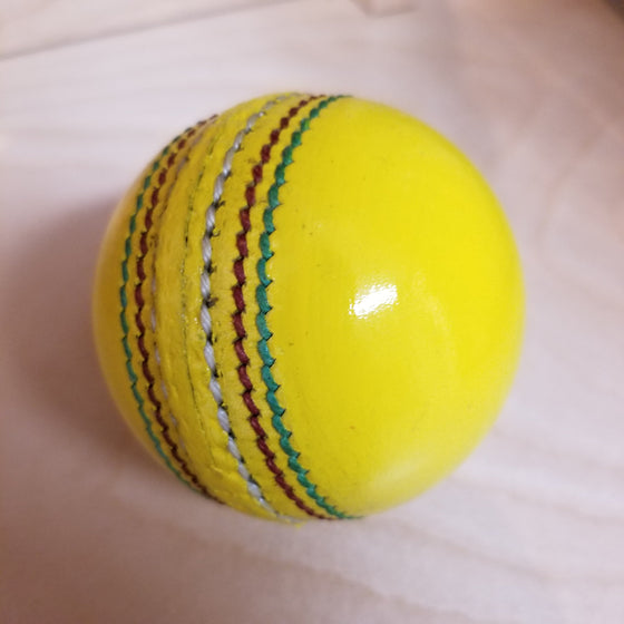 INDOOR LEATHER CRICKET BALL (YELLOW) - Monarch Cricket