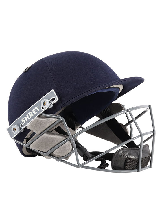 SHREY - STAR JUNIOR STEEL CRICKET HELMET - NAVY - Monarch Cricket