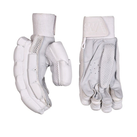 MB GOLD PLATINUM  L/H BATTING GLOVES - WHITE EDITION